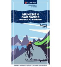 Cycling Maps KOMPASS Fahrrad-Tourenkarte München – Gardasee, Radweg via Brenner 1:50.000 Kompass-Karten GmbH