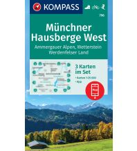 Hiking Maps Bavaria KOMPASS Wanderkarten-Set 796 Münchner Hausberge West, Ammergauer Alpen, Wetterstein, Werdenfelser Land (3 Karten) 1:25.000 Kompass-Karten GmbH