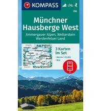 Wanderkarten Bayern KOMPASS Wanderkarten-Set 796 Münchner Hausberge West, Ammergauer Alpen, Wetterstein, Werdenfelser Land (3 Karten) 1:25.000 Kompass-Karten GmbH