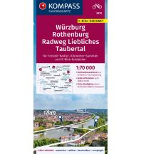 Cycling Maps Kompass-Fahrradkarte 3353, Würzburg, Frankenhöhe, Rothenburg 1:70.000 Kompass-Karten GmbH