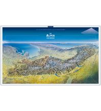 Poster und Wandkarten KOMPASS Panorama-Poster Die Alpen von Norden Kompass-Karten GmbH