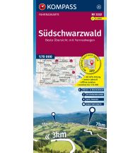Cycling Maps Germany KOMPASS Fahrradkarte 3332 Südschwarzwald mit Knotenpunkten 1:70.000 Kompass-Karten GmbH