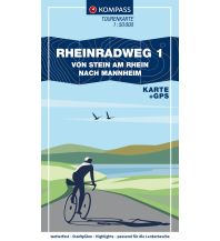 Radkarten Deutschland KOMPASS Fahrrad-Tourenkarte Rheinradweg 1 1:50.000 Kompass-Karten GmbH
