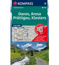 Wanderkarten Schweiz & FL Kompass-Karte 113, Davos, Arosa, Prättigau, Klosters 1:40.000 Kompass-Karten GmbH