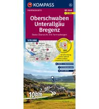 Cycling Maps Austria Kompass-Fahrradkarte 3345, Oberschwaben, Unterallgäu, Bregenz 1:70.000 Kompass-Karten GmbH