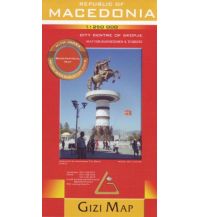 Straßenkarten Republic of Macedonia, Geographical Map Gizi Map