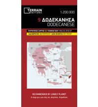Straßenkarten Griechenland Terrain Map 9, Dodecanese/Dodekanes 1:200.000 Terrain Maps
