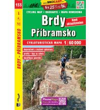 Radkarten SHOcart Cycling Map 133 Tschechien - Brdy Pribramsko 1:60.000 Shocart