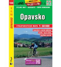Radkarten SHOcart Cycling Map 148 Tschechien - Opavsko 1:60.000 Shocart