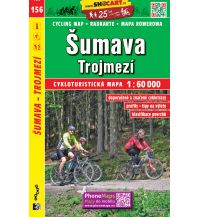 Radkarten SHOcart Cycling Map 156 Tschechien - Sumava Trojmezi 1:60.000 Shocart