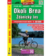 Cycling Maps SHOcart Cycling Map 167 Tschechien - Okoli Brna, Zdanicky les 1:60.000 Shocart