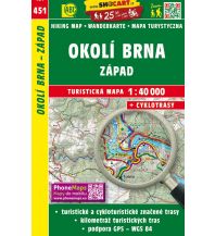 Hiking Maps Czech Republic SHOcart Wanderkarte 451, Okolí Brna západ 1:40.000 Shocart