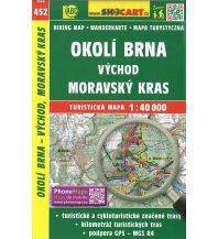 Wanderkarten Tschechien SHOcart Wanderkarte 452, Okolí Brna východ/Brünn Nord, Moravský Kras/Mährischer Karst 1:40.000 Shocart