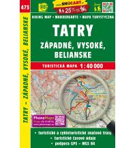 Wanderkarten Slowakei SHOcart Wanderkarte 473, Západné, Vysoké, Belianske Tatry 1:40.000 Shocart