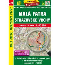 Hiking Maps Slovakia SHOcart Wanderkarte 478, Malá Fatra/Kleine Fatra, Strážovske vrchy 1:40.000 Shocart