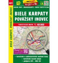 Hiking Maps Slovakia SHOcart Wanderkarte 481, Biele Karpaty/Weiße Karpaten, Povážský Inovec/Inowetz 1:40.000 Shocart