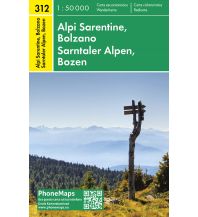 Wanderkarten Italien PhoneMaps Wander- und Radkarte 312, Sarntaler Alpen, Bozen 1:50.000 PHONEMAPS