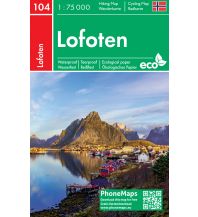 Hiking Maps Scandinavia PhoneMaps Wander- und Radkarte 104, Lofoten 1:75.000 PHONEMAPS