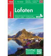 Wanderkarten Skandinavien PhoneMaps Wander- und Radkarte 104, Lofoten 1:75.000 PHONEMAPS