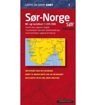 Straßenkarten Norwegen Cappelens Turistkart Norwegen - Sör-Norge sör. Süd- Südnorwegen 1:335.000 Cappelens