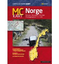 Motorradreisen Cappelen Damm MC Kart/Motorradkarte Norge/Norwegen 1:1.100.000 Cappelens