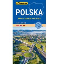 Road Maps Poland Compass Polen Straßenkarte Polska/Polen 1:650.000 Compass Polska