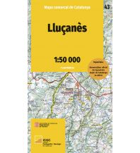Wanderkarten Spanien Mapa comarcal de Catalunya 43, Lluçanès 1:50.000 Institut Cartogràfic i Geològic de Catalunya