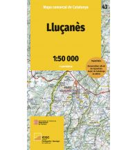 Hiking Maps Spain Mapa comarcal de Catalunya 43, Lluçanès 1:50.000 Institut Cartogràfic i Geològic de Catalunya