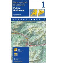Straßenkarten Spanien 1 ICGC WK Serie-100 Katalonien/Andorra - Pirineu Occidental 1:100.000 Institut Cartogràfic i Geològic de Catalunya