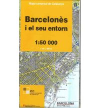 Hiking Maps Spain Mapa comarcal de Catalunya 13, Barcelonès i el seu entorn 1:50.000 Institut Cartogràfic i Geològic de Catalunya