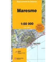 Wanderkarten Spanien Mapa comarcal de Catalunya 21, Maresme 1:50.000 Institut Cartogràfic i Geològic de Catalunya
