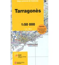 Hiking Maps Spain Mapa comarcal de Catalunya 36, Tarragones 1:50.000 Institut Cartogràfic i Geològic de Catalunya