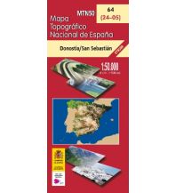 Wanderkarten Spanien CNIG-Karte MTN50 64, Donostia/San Sebastián 1:50.000 CNIG