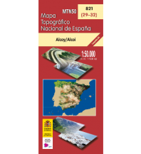 Wanderkarten Spanien CNIG-Karte MTN50 821, Alcoy/Alcoi 1:50.000 CNIG