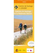 Long Distance Hiking CNIG Spezialkarte Spanien / Portugal - Caminos de Santiago en la Peninsula Iberica 1:1.250.000 CNIG