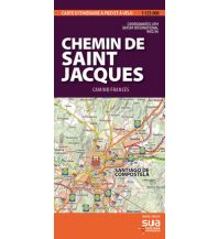 Sua Edizioak Carte d'itinéraire à pied et à vélo Chemin de Saint Jacques/Camino Francés 1:125.000 Sua Edizioak