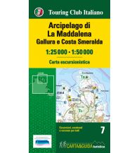 Hiking Maps Italy TCI carta escursionistica 7, Arcipelago di La Maddalena, Gallura e Costa Smeralda 1:50.000 Touring Club Italiano