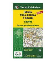 Hiking Maps Apennines TCI carta escursionistica del parco, Cilento, Vallo di Diano e Alburni 1:50.000 Touring Club Italiano