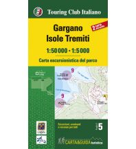 Wanderkarten Apennin TCI carta escursionistica del parco, Gargano, Isole Tremiti 1:50.000 Touring Club Italiano