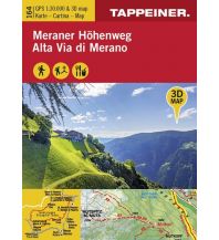 Weitwandern Tappeiner-3D-Wanderkarte 164, Meraner Höhenweg 1:30.000 Athesia-Tappeiner