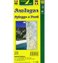 Straßenkarten Belletti Touristische Karte Italien - Sardegna - Spiagge e Porti Sardinien Strände und Häfen 1:300.000 Belletti