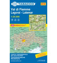 Ski Touring Maps Tabacco-Karte 014, Val di Fiemme, Lagorai, Latemar 1:25.000 Tabacco