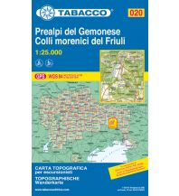 Mountainbike-Touren - Mountainbikekarten Tabacco-Karte 020, Prealpi del Gemonese, Colli morenici del Friuli 1:25.000 Tabacco