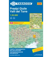 Mountainbike-Touren - Mountainbikekarten Tabacco-Karte 026, Prealpi Giulie/Julische Voralpen, Valli del Torre 1:25.000 Tabacco