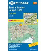 Ski Touring Maps Tabacco-Karte 036, Sand in Taufers/Campo Tures 1:25.000 Tabacco