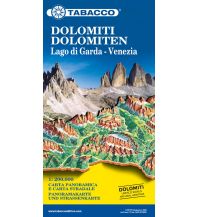 Road Maps Austria Tabacco-Straßenkarte Dolomiti/Dolomiten, Lago di Garda/Gardasee, Venezia/Venedig 1:200.000 Tabacco