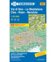 Mountainbike-Touren - Mountainbikekarten Tabacco-Karte 064, Val di Non, Le Maddalene, Cles, Roén, Mendola 1:25.000 Tabacco