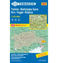 Mountainbike-Touren - Mountainbikekarten Tabacco-Karte 066, Tolmin, Bohinjske Gore, Krn, Vogel, Rodica 1:25.000 Tabacco
