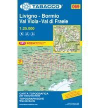Ski Touring Maps Tabacco-Karte 069, Livigno, Bormio, Val Viola, Val di Fraele 1:25.000 Tabacco