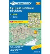 Skitourenkarten Tabacco-Karte 019, Alpi Giulie Occidentali/Westl. Julische Alpen, Tarvisiano 1:25.000 Tabacco